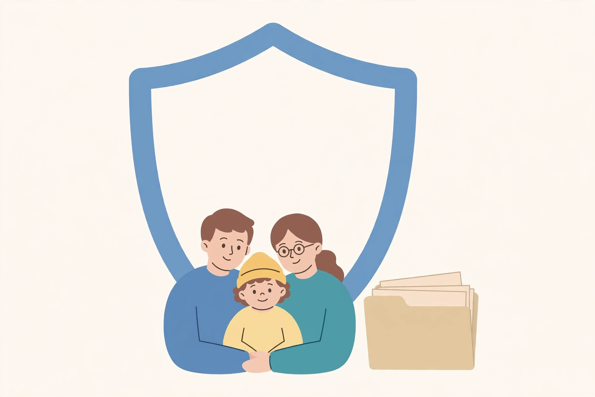 Insurance aur financial safety — shield illustration