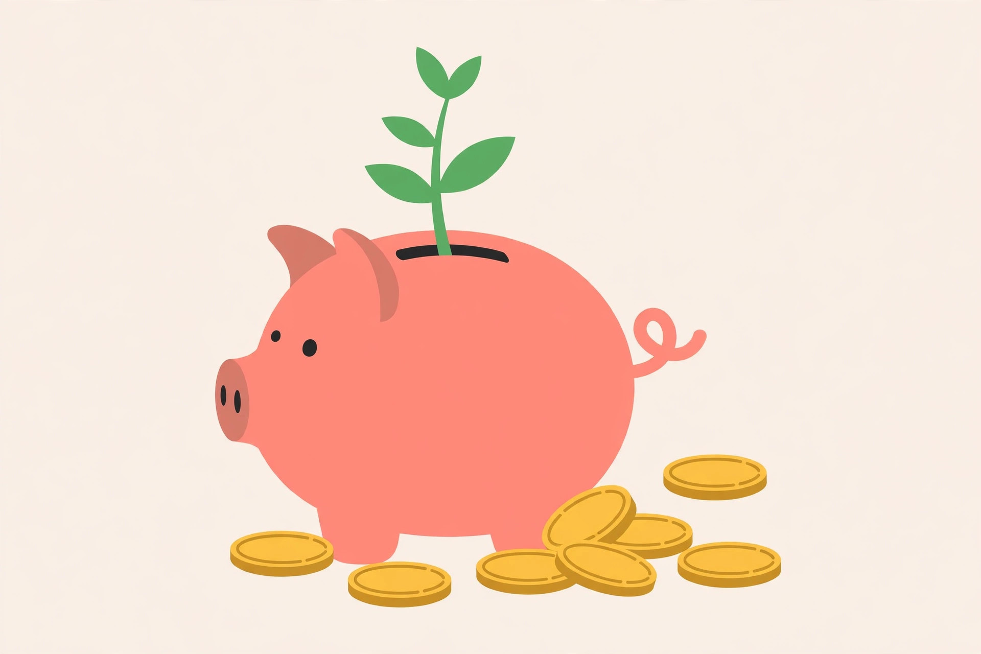 Freelancers ke liye savings plan — piggy bank aur growth illustration