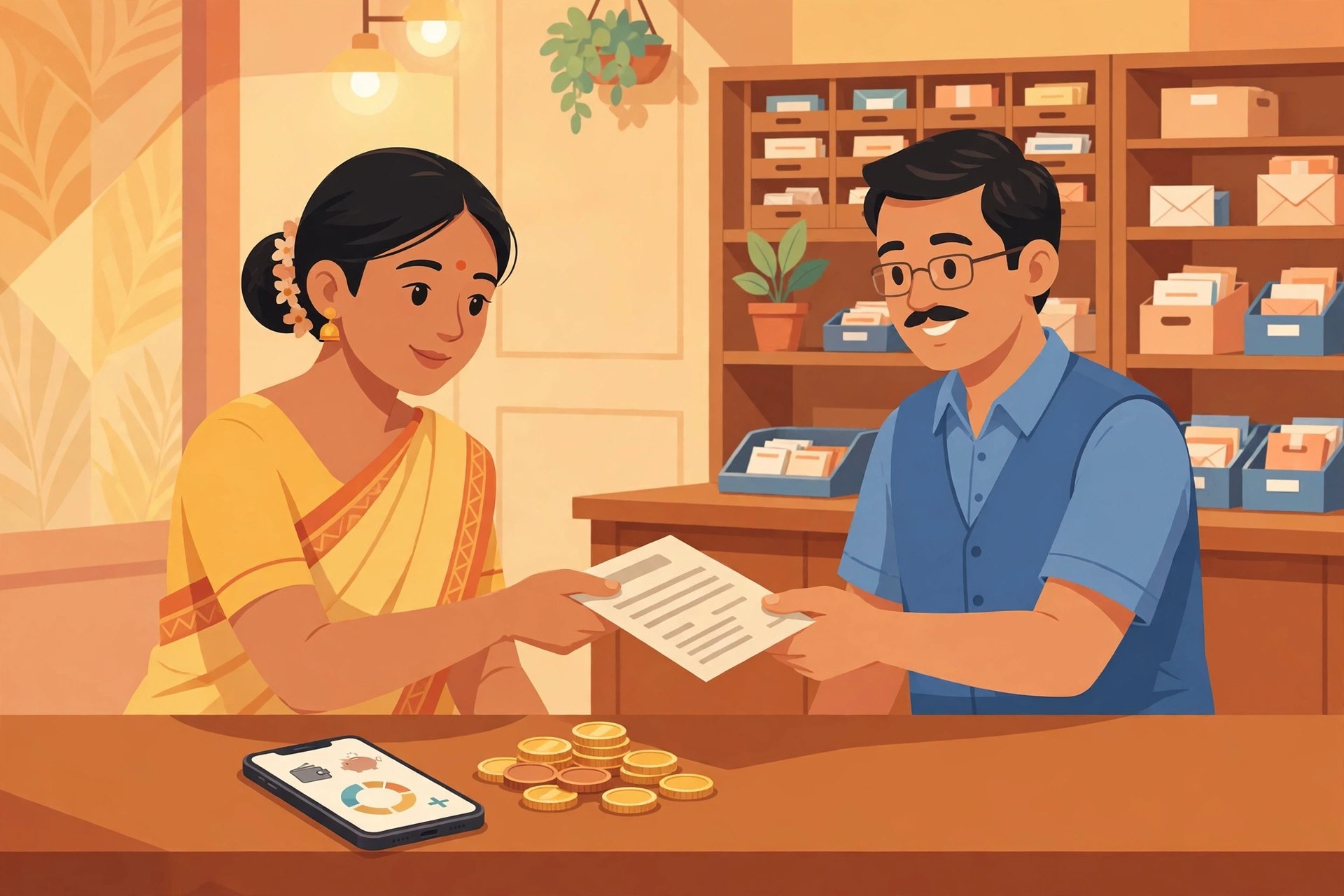 Post office me PPF account kholna: counter par form bharte hue grahak