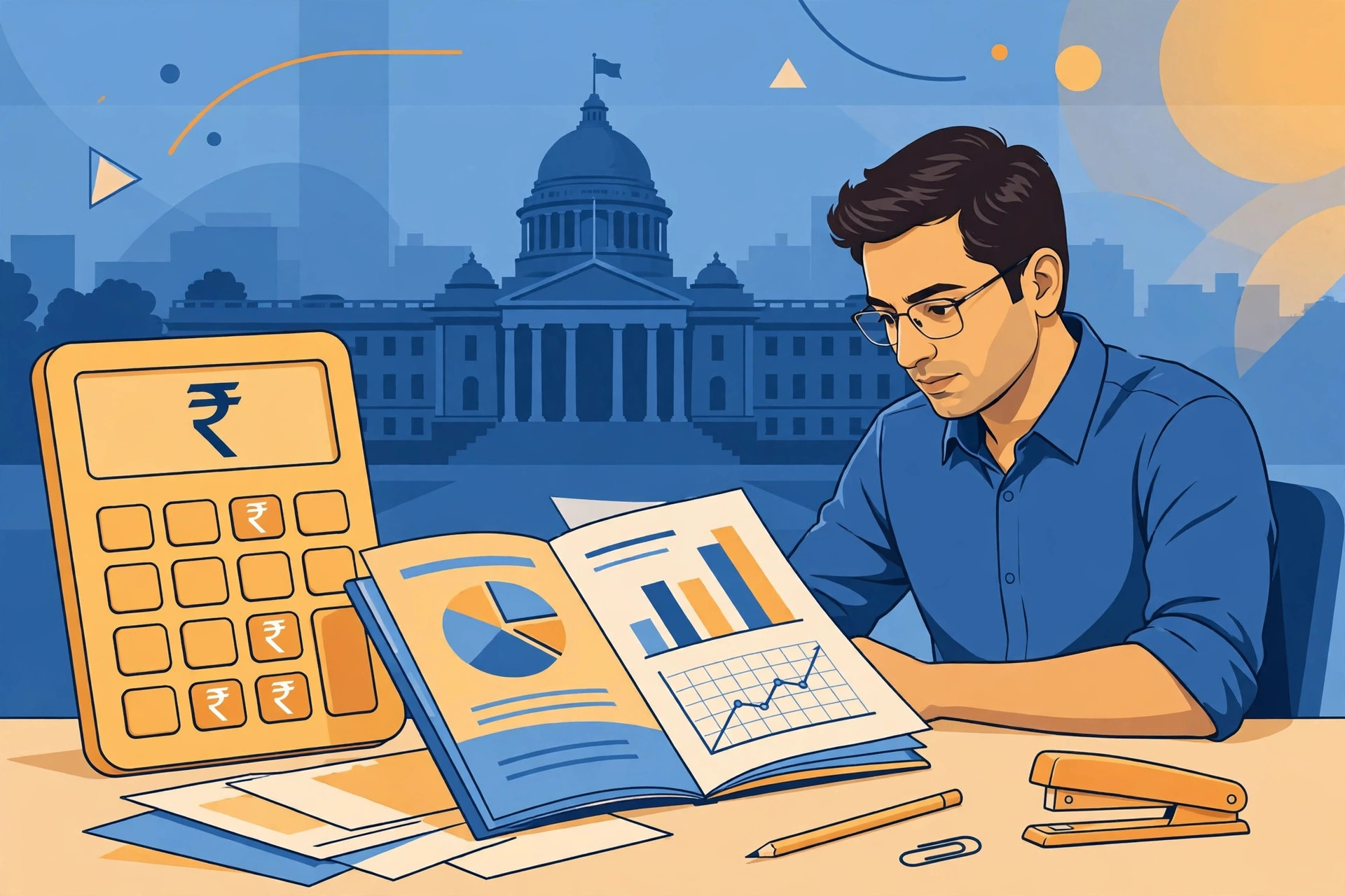 Income tax calculation on salary illustration